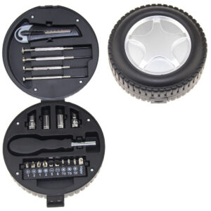 Logo Branded 24 in 1 High quality logo customization creative gift Multi-functional Tyre shape tool set